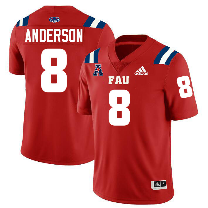 Evan Anderson FAU Jersey,Florida Atlantic Owls Football Jersey,Uniforms,Gears-Red